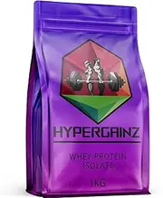 Hypergainz Whey Protein Isolate Powder 1KG Grass Fed Increase Muscle Mass 100% Pure New Zealand Grass Fed Quality WPI