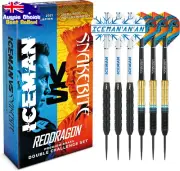 Peter Wright Snakebite & Gerwyn Price Iceman Brass Darts Set w/ Flights Stems