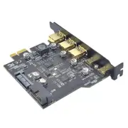 USB 3.2 GEN1 PCI-E Expansion Card 5 Port 2*Type-C 3*USB-A 19 Pin Adapter 5Gbps