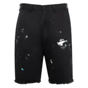 [Gallery Dept.] Gallery Dept. Paint-splatter Frayed Shorts 31 US BLACK
