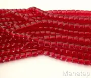 25 7 x 9 mm Czech Glass Druk Roller Beads: Light Siam