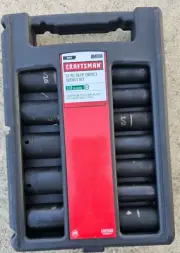 Craftsman 12pc 1/2" Drive Deep Impact Socket Set 6pt 3/8 to 1 1/16 !