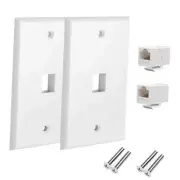 CAT.6 RJ45 Ethernet Wall Plate, 2-Pack RJ45 Female to Female 2 Pack 1-Port