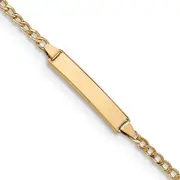 14k Semi-Solid Polished Cuban ID Bracelet