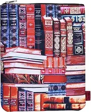 Classic Bookcase Book Sleeve Cover, Book Protector with Zipper for Paperbacks, Medium 11 X 8.5 Inch,Book Pouch Book Lovers Gift