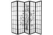 Zen Garden Room Divider Screen Black 5 Panel