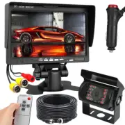 7" Monitor Heavy Duty Reversing CCD 4Pin Camera Kit Truck Trailer Caravan Van RV