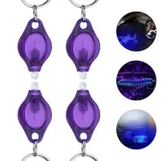 4pcs UV LED Keychain Flashlight Pocket Waterproof Keychain Torch Outdoor Lights.