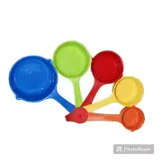 5 Pieces Multi-color plastic Kitchen Measuring Cups Spoons for cake baking cooks