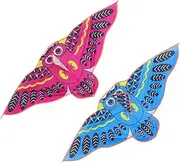 ERINGOGO Outdoor Family Fun Owl Silk Kite 2 Pcs Boys and Girls Kite Cartoon Owl Design for Park Beach Random Color