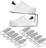 Yuehuam 10 Pack Shoe Slots Organizer Metal Shoe Stackers Storage Shoes Double Layer Display for Cabinet Closet Narrow Space Shoe Organizers, Black