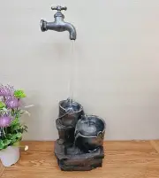 Water Fountain, Water Feature with LED Light, Contemporary design- Magic Bucket