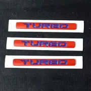 3x Small Red Blue TURBO Matte Metal Emblem Decal Sticker Badge 3D Sport Tailgate (for: MG)
