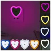 Heart Shape Plug-in Intelligent Light Sensor Control LED Night Light Lamp