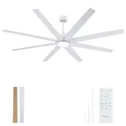 72 inch Large Ceiling Fans with Lights and Remote, Indoor/Outdoor White Ceili...