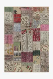 200' x 290' | Machine Washable Runner Rug | Kid & Pet Friendly | Indoor Rug | Patchwork Boho Rug | Ruggable