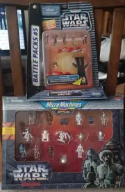 2 Sets Of Micro Machines Star Wars Figures. Droids and Battle Packs # 5