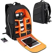 PULUZ Camera Backpack Waterproof Outdoor,Portable Scratch-Proof Dual Shoulders Backpack Handheld PTZ Stabilizer Camera Bag with Rain Cover for Digital Camera and DJI Ronin-SC/Ronin-S