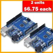 2 units! ATmega 328P CH340 R3 Boards - Compatible with Arduino UNO IDE
