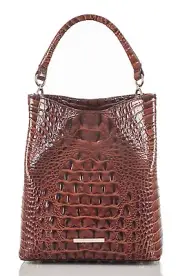Brahmin V4701 Womens Brown Pecan Amelia Cross Body Tote