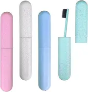Mumoo Bear 4 Pack Travel Toothbrush Case, Homiest Portable Breathable Toothbrush Holder for Travel/Camping/School/Home