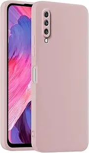 [HULLIN] Colourful Silicone Mobile Phone Case, Suitable for Samsung Galaxy A70 (6.7 Inches) - Sand Powder