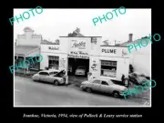 OLD POSTCARD SIZE PHOTO OF IVANHOE VICTORIA MOBIL OIL Co SERVICE STATION 1954