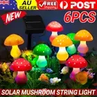 6X Solar Mushroom Fairy String Lights LED Outdoor Garden Yard Ornament Statues