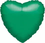 Amscan International 1055701 Heart Shape Foil Balloon, Metallic Green, 18
