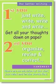 For Better Writing - Language Arts Classroom School English POSTER