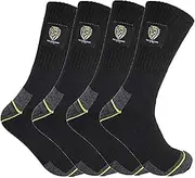 [AFL] Richmond Tigers Heavy Duty Work Boot Suppoerter Socks 4 pair | Australian Football League (Men's Size 7-11 or 11-14, Black)