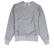 Men’s Champion Reverse Weave All Over Print Grey Crewneck Sweatshirt Sz Small