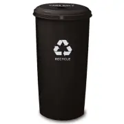 Witt Industries 10-1DTBK Tall Round Can Recycling Wastebasket - Black