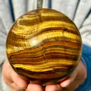 2.74LB Natural Tiger's eye stone quartz Sphere crystal ball rock Healing