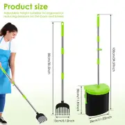 Poop Swivel Bin Rake for Leaves Debris Grass Adjustable Handle Dog Poop qiNNC