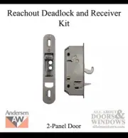 Andersen Reachout Deadlock and Receiver Assembly 2 Panel Frenchwood Gliding Door