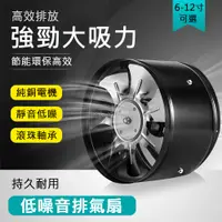 在飛比找PChome24h購物優惠-【居家家】廚房油煙換氣靜音低噪圓形管道10寸排氣扇(排風扇/