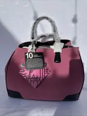 Diane von Furstenberg DVF 16" Feed Bag/ Luggage Pink &Black Patent Leather New