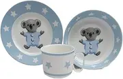 Marja Leena Baby's First Ceramic Breakfast Set 3-Piece Blue, Gibson Gifts 20355