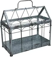Esschert Design USA ZB22 Table-Top Vintage Look Greenhouse/Terrarium, Silver