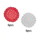 6Pcs Lace Placemats Handmade Lace Table Mats for Home Party Dining Table