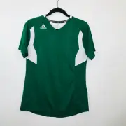 Adidas Climalite T Shirt Womens Medium Green White Short Sleeve Top New