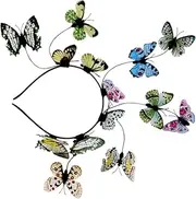 [NIYANGLE] Butterfly Hair Hoop Headband Decorative Fascinator for Women for Tea Parties and Dance Events Lightweight and Comfortable Hair Accessory Stylish