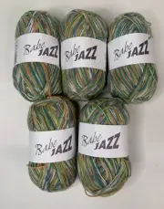 Euro Yarns Baby Babe Jazz 317 Pumpkin Patch Multi Greens Lot of 5 Skeins New