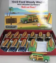 Diecast Pull Back Action Woody Wagon with Surfboard