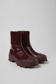 Traktori Burgundy Leather Boots