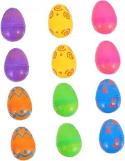 Toyvian 12pcs Bright Fillable Empty Ornaments for Easter Suitable for Egg Hunts Festive Table Centerpieces and Fillers