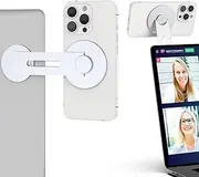 Continuity Magnetic Laptop Phone Holder - 180° Adjustable Continuity Camera Adapter Compatible with MagSafe for iOS 16 & macOS Ventura, Slim Laptop Mount Computer Expansion Bracket for Smartphone
