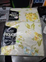 Vintage Pequot No Iron Percale Double Bed Set Sheets NOS Rhapsody Full 54x76 New