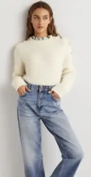 NWT Boden Ivory Fluffy Oversized Wool Mohair Blend Ribbed Sweater Xl $130